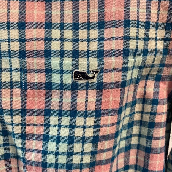 Vineyard Vines Men Performance Flannel Pink Size M - Picture 2 of 4